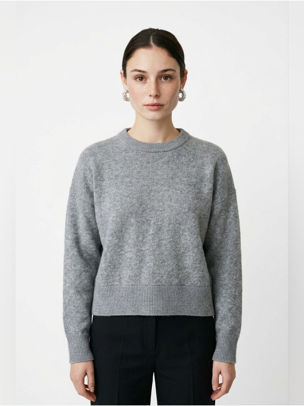 Club Monaco Cashmere Blend Grey Crewneck Women’s Sweater - Picture 1 of 7